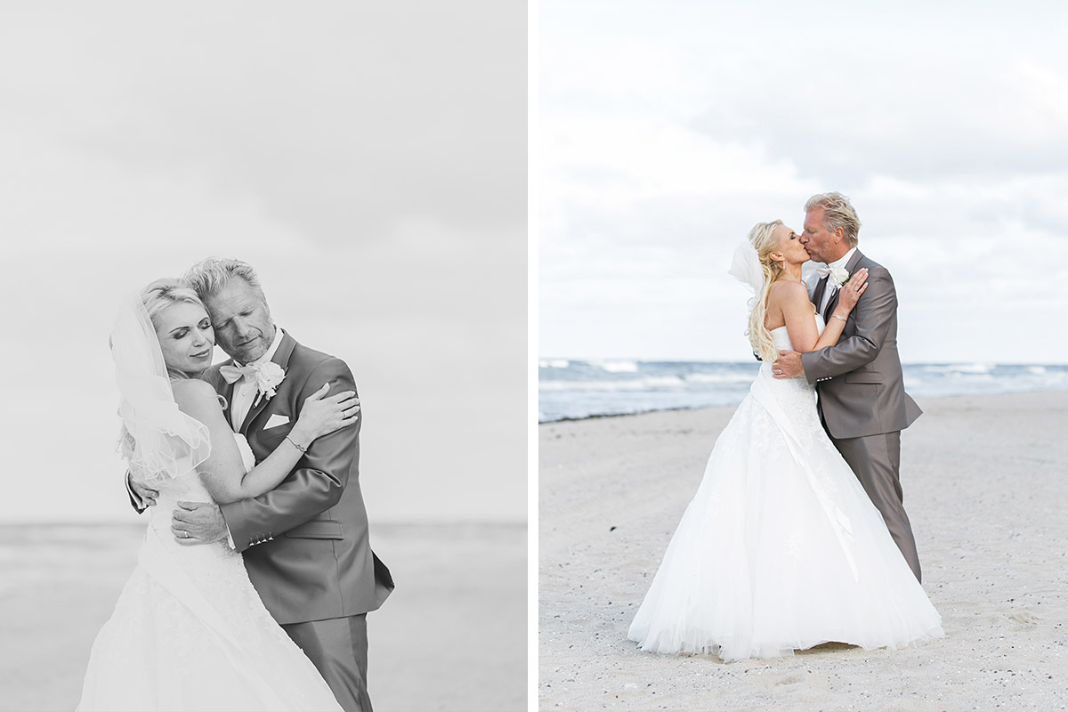 Brautpaarfotos bei Ostsee-Strand-Hochzeit - Ostsee Hochzeitsfotograf © www.hochzeitslicht.de