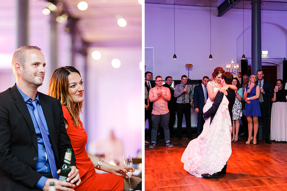 Eröffnungstanz des Brautpaars bei Berlinhochzeit im Magazin in der Heeresbäckerei - Berlin Hochzeitsfotograf © www.hochzeitslicht.de