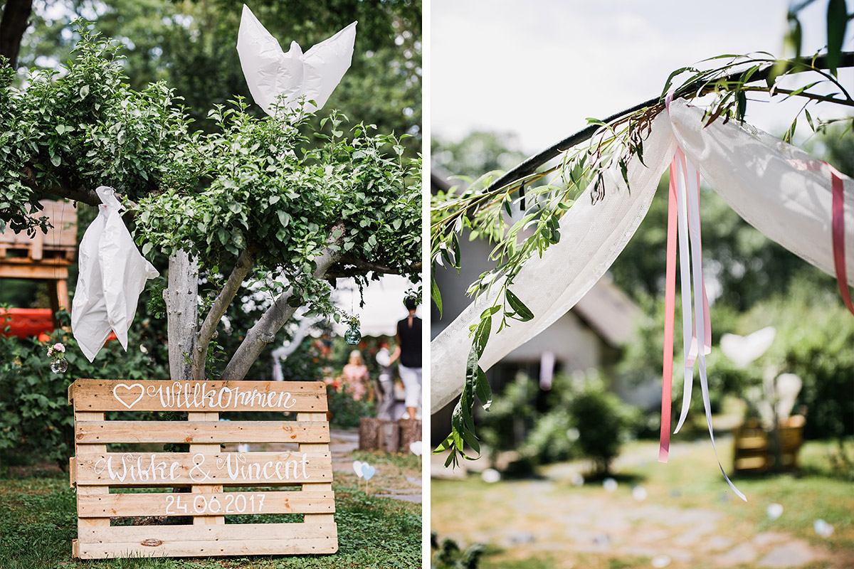 Detailfotos Dekoration - DIY Gartenhochzeit Spreewald Hochzeitsfotograf © www.hochzeitslicht.de