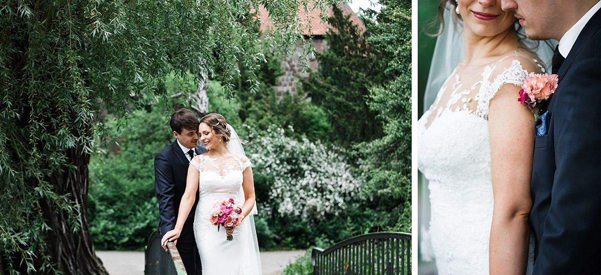 Hochzeitsfotografien von Brautpaar bei Alter Dorfkirche Tempelhof - Berlin Hochzeitsfotograf © www.hochzeitslicht.de