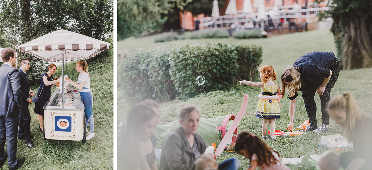 Eiscreme und Kinderbetreuung bei Sommerhochzeit - Landgut Stober Hochzeitsfotograf © www.hochzeitslicht.de