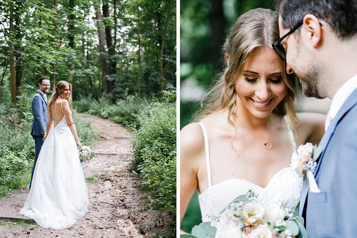 Hochzeitsfoto von Brautpaar bei Hochzeit im Paulsborn am Grunewaldsee - Berlin Hochzeitsfotograf © www.hochzeitslicht.de