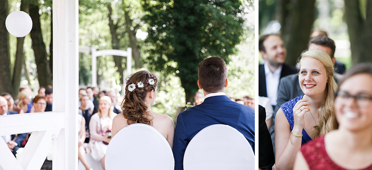 Hochzeitsreportage von Trauung unter freiem Himmel bei Sommerhochzeit - Seelodge Kremmen Hochzeitsfotograf © www.hochzeitslicht.de