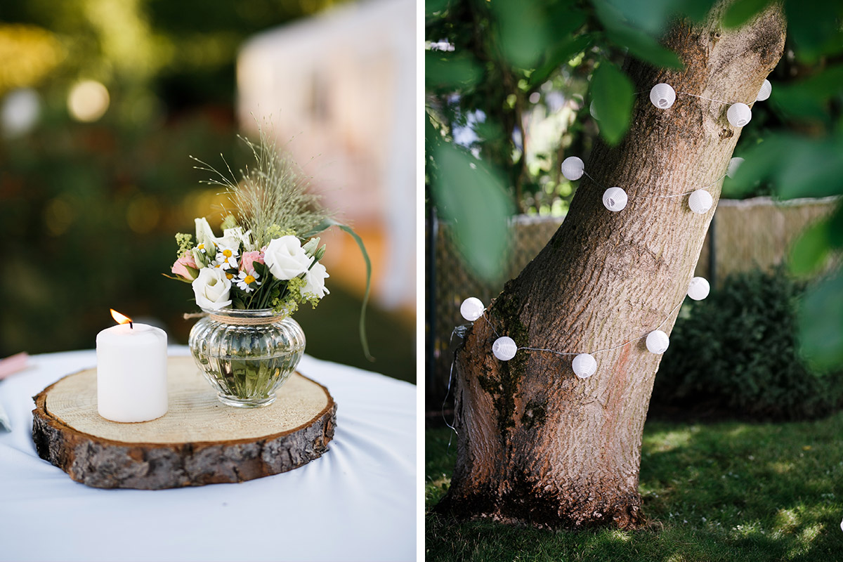 sommerliche DIY Dekoration - Gartenhochzeit Berlin Hochzeitsfotograf © www.hochzeitslicht.de