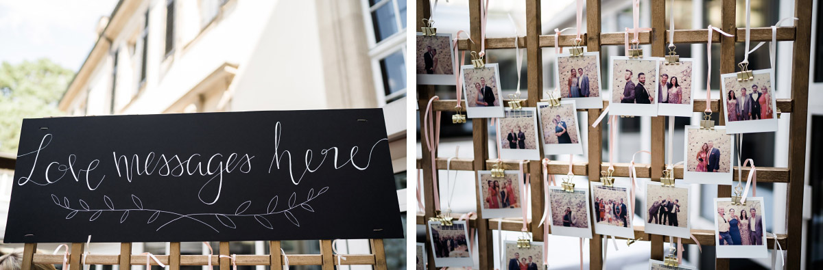 Fotowand Polaroid Hochzeit - Schlosshotel Berlin Hochzeitsfotograf © www.hochzeitslicht.de