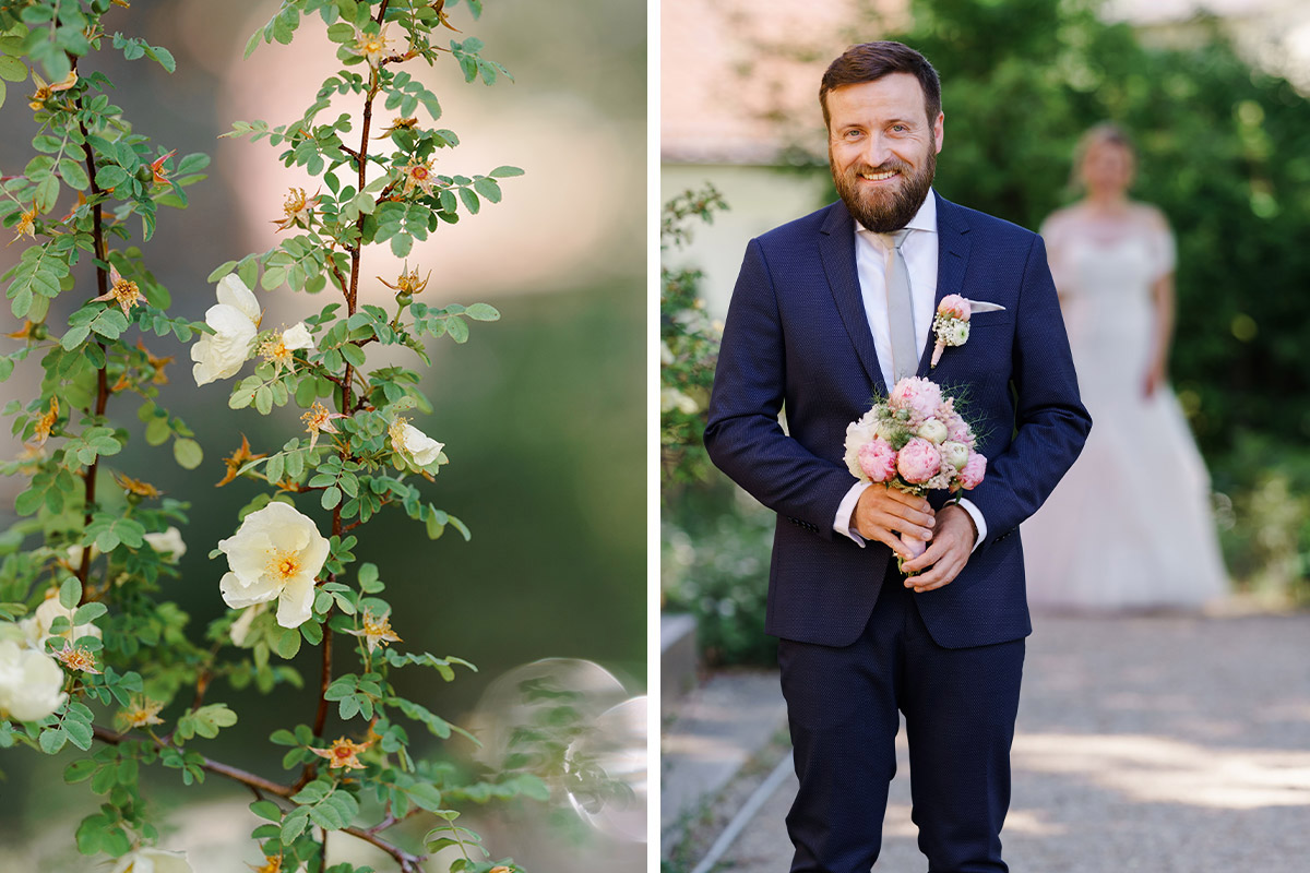 Idee Hochzeitsfoto First Look - Villa Blumenfisch Berlin Hochzeitsfotograf © www.hochzeitslicht.de