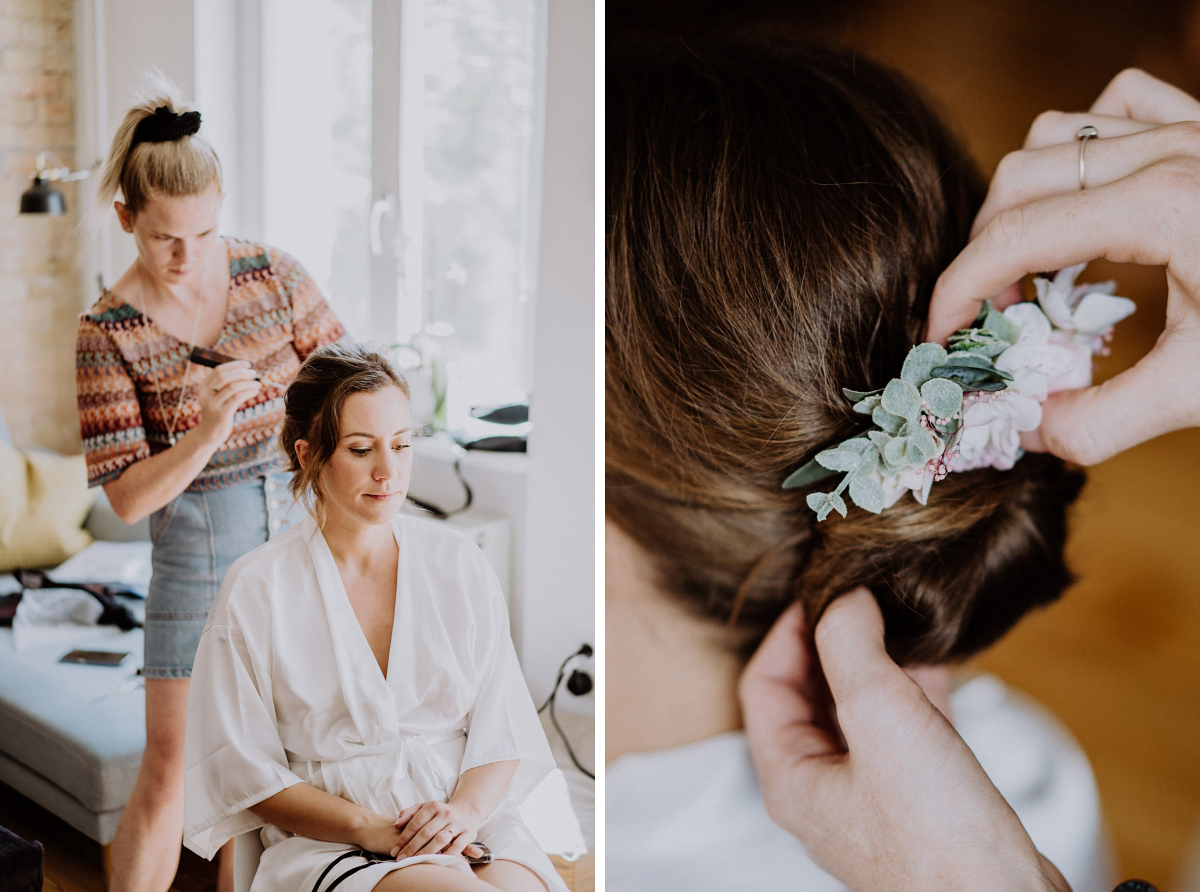 Ideen Hochzeitsfotos Styling Braut - Berliner Hochzeitsfotografin dokumentiert urbane Hochzeit im Tangoloft Berlin Wedding - Hochzeitslocation am Wasser © www.hochzeitslicht.de