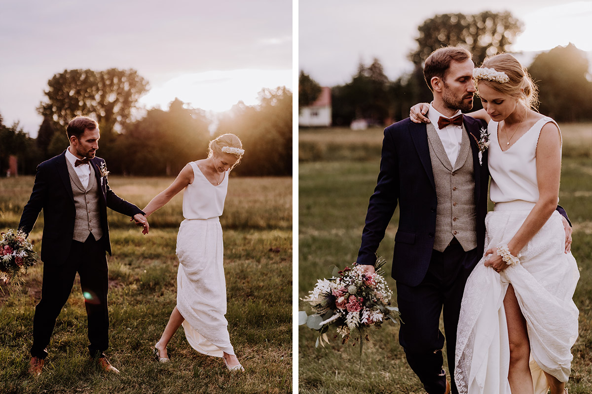 Idee Fotoshooting Braut und Bräutigam zum Sonnenuntergang - Spreewald Hochzeitsfotograf aus Berlin im Standesamt Weidendom im Spreewaldresort Seinerzeit und Spreewood Distillers © www.hochzeitslicht.de #hochzeitslicht