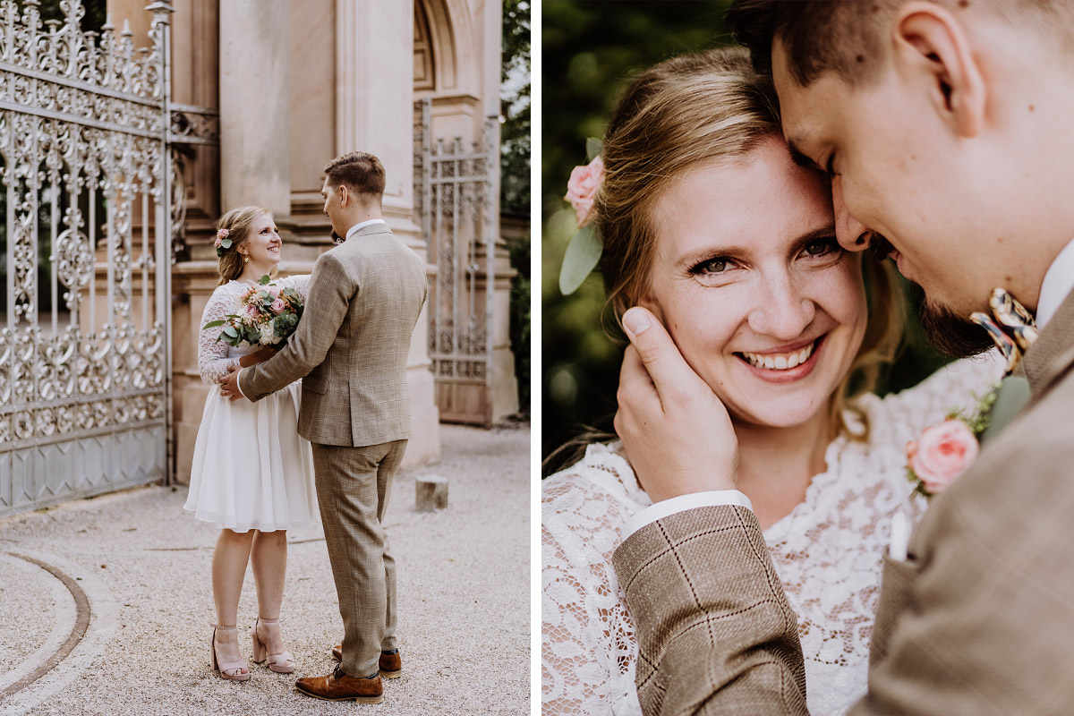 Idee Outfit Braut Standesamt kurzes Kleid lange Ärmel Spitze - Standesamt Berlin Rathaus Pankow Hochzeitsfotograf © www.hochzeitslicht.de #hochzeitslicht Garten DIY-Hochzeit Ideen im Hochzeitsblog