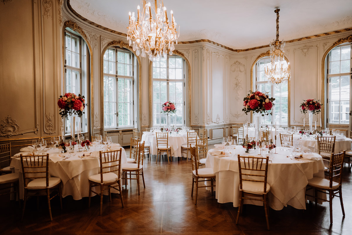 Tischdeko Schlosshotel Grunewald Hochzeit
