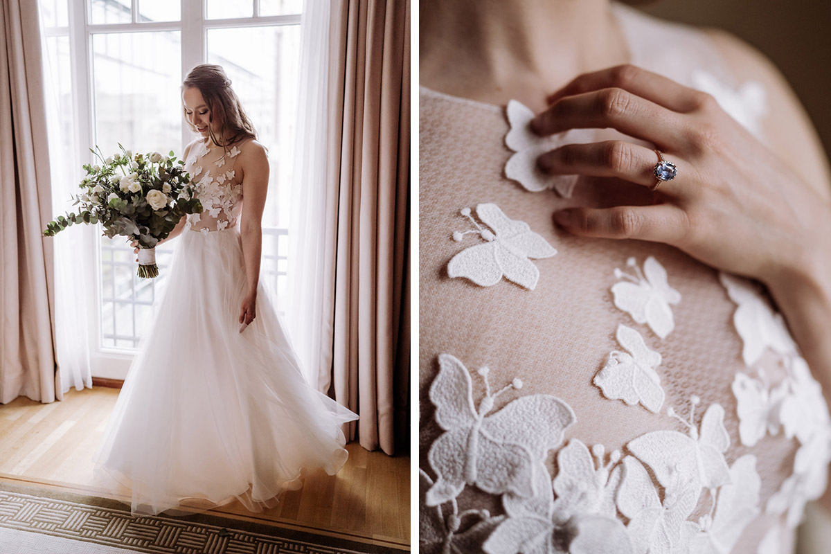 Kaviar Gauche Brautkleid - Winterhochzeit im Standesamt Rathaus Schöneberg, Hotel Adlon Kempinski und Restaurant Berlin von Fine Art Hochzeitsfotograf Berlin © www.hochzeitslicht.de #hochzeitslicht