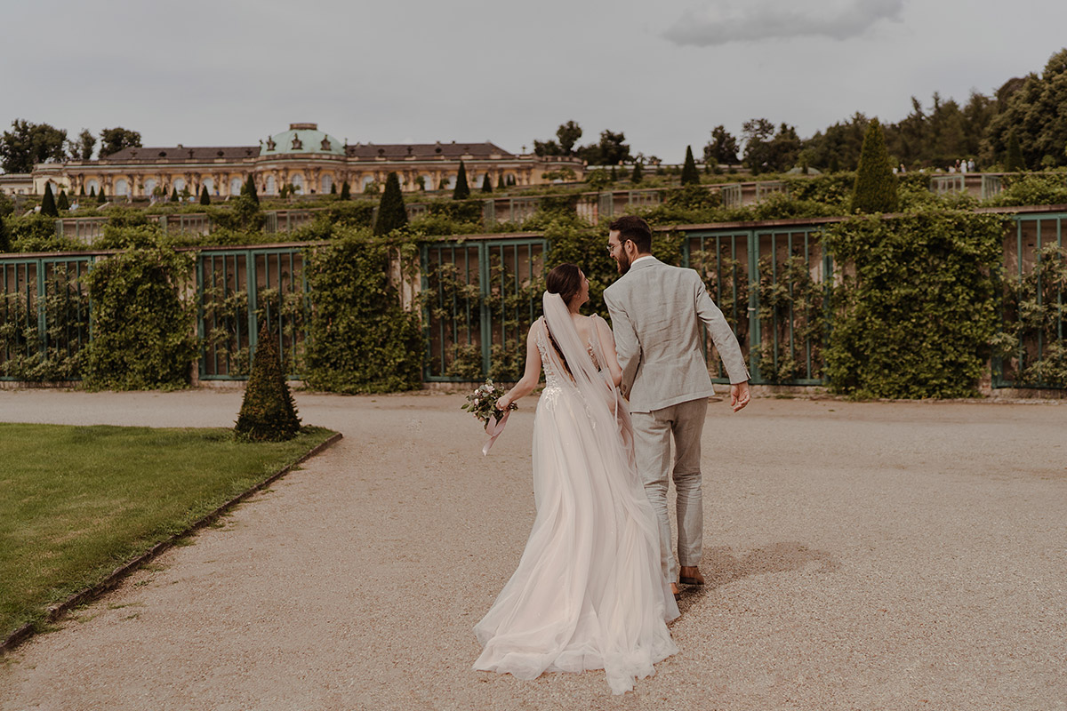 Schloss Sanssouci Hochzeit Fotoshooting von Hochzeitsfotograf Berlin